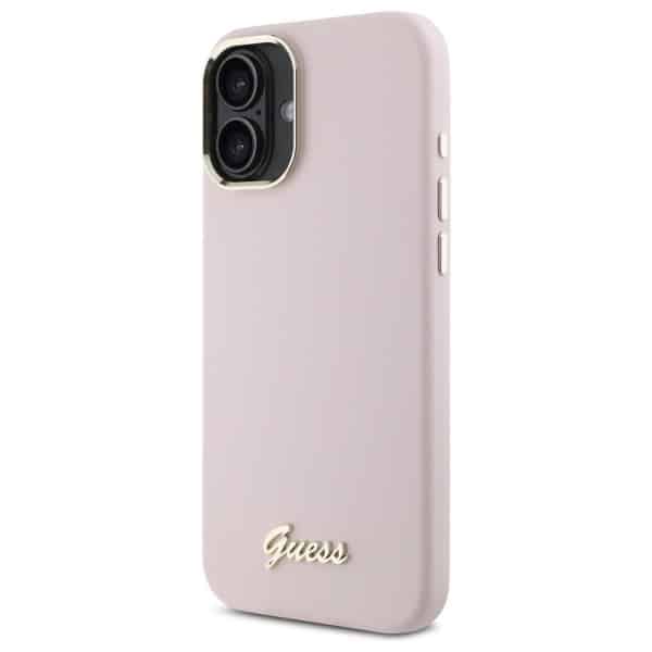 Guess Silicone Script Metal Logo & Frame - θήκη για Apple iPhone 16 Plus - Ροζ - Image 2