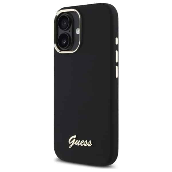 Guess Silicone Script Metal Logo & Frame - θήκη για Apple iPhone 16 - Μαύρο - Image 2