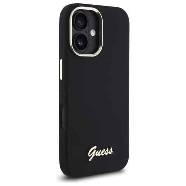 Guess Silicone Script Metal Logo & Frame - θήκη για Apple iPhone 16 - Μαύρο - Image 4