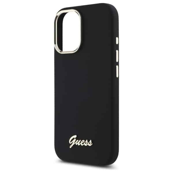Guess Silicone Script Metal Logo & Frame - θήκη για Apple iPhone 16 - Μαύρο - Image 6