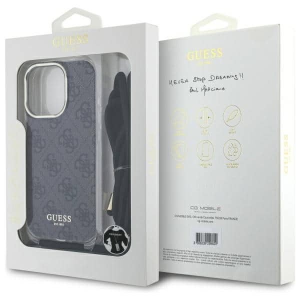 Guess Crossbody Cord 4G Print - θήκη για Apple iPhone 16 Pro - Μαύρο - Image 8