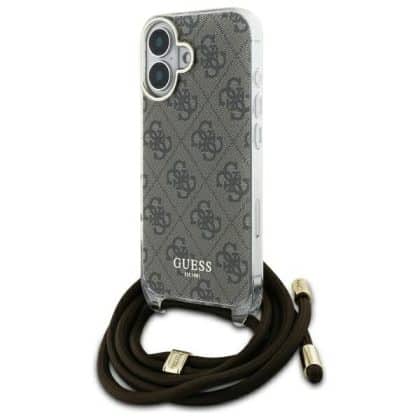Guess Crossbody Cord 4G Print - θήκη για Apple iPhone 16 - Καφέ