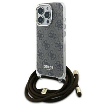 Guess Crossbody Cord 4G Print - θήκη για Apple iPhone 16 Pro Max - Καφέ