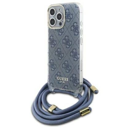 Guess Crossbody Cord 4G Print - θήκη για Apple iPhone 16 Pro - Μπλε