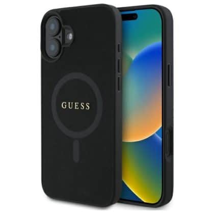 Guess Saffiano Classic Logo MagSafe - θήκη για Apple iPhone 16 - Μαύρο