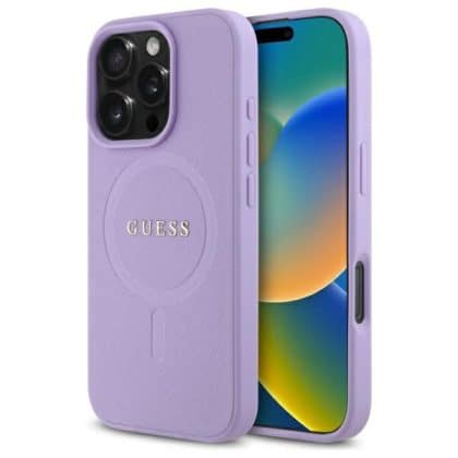 Guess Saffiano MagSafe - θήκη για Apple iPhone 16 Pro - Μωβ