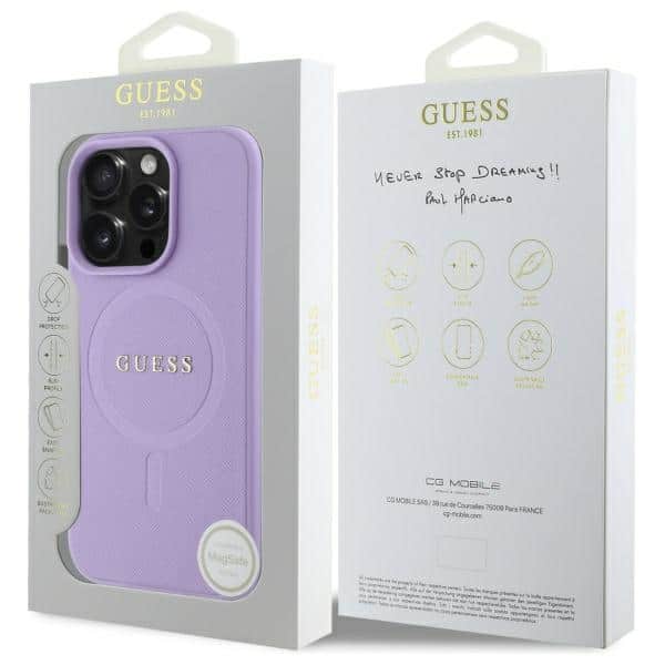 Guess Saffiano MagSafe - θήκη για Apple iPhone 16 Pro - Μωβ - Image 8