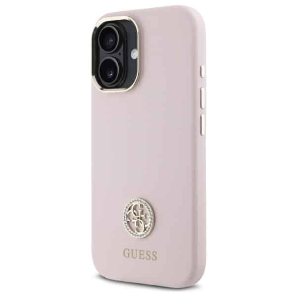 Guess Silicone Logo Strass 4G - θήκη για Apple iPhone 16 - Ροζ - Image 2