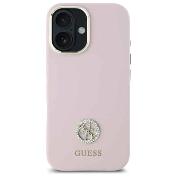 Guess Silicone Logo Strass 4G - θήκη για Apple iPhone 16 - Ροζ - Image 3