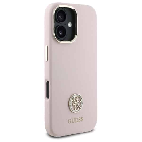 Guess Silicone Logo Strass 4G - θήκη για Apple iPhone 16 - Ροζ - Image 4