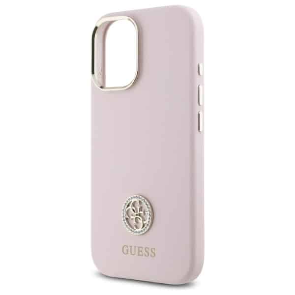 Guess Silicone Logo Strass 4G - θήκη για Apple iPhone 16 - Ροζ - Image 6