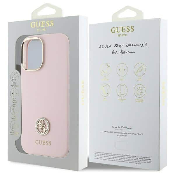 Guess Silicone Logo Strass 4G - θήκη για Apple iPhone 16 - Ροζ - Image 8