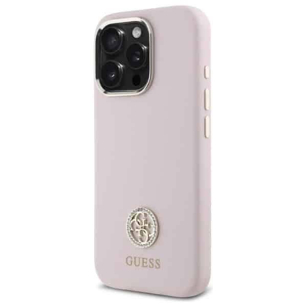 Guess Silicone Logo Strass 4G - θήκη για Apple iPhone 16 Pro - Ροζ - Image 2