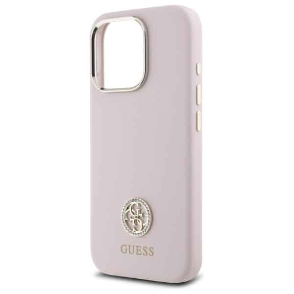 Guess Silicone Logo Strass 4G - θήκη για Apple iPhone 16 Pro - Ροζ - Image 6