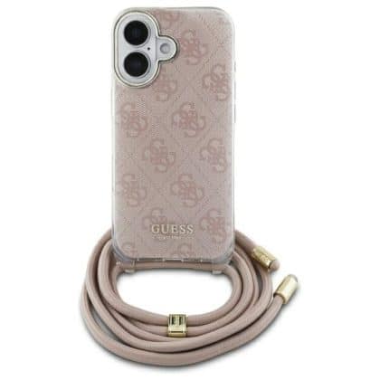 Guess Crossbody Cord 4G - θήκη για Apple iPhone 16 - Ροζ