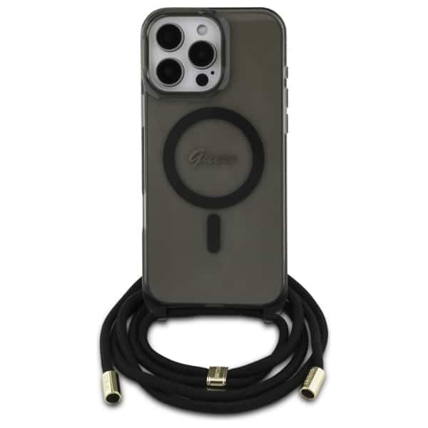 Guess Crossbody Cord Script MagSafe - θήκη για Apple iPhone 16 Pro - Μαύρο - Image 2