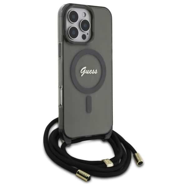 Guess Crossbody Cord Script MagSafe - θήκη για Apple iPhone 16 Pro - Μαύρο - Image 3