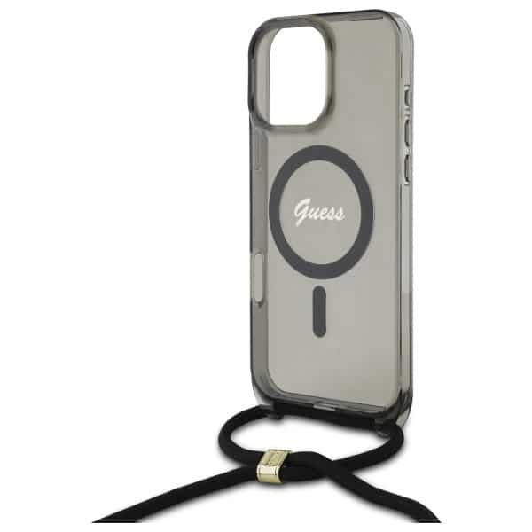 Guess Crossbody Cord Script MagSafe - θήκη για Apple iPhone 16 Pro - Μαύρο - Image 5