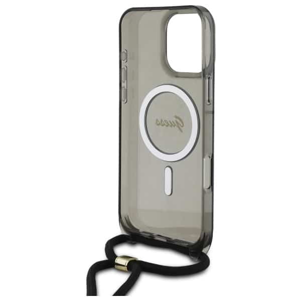 Guess Crossbody Cord Script MagSafe - θήκη για Apple iPhone 16 Pro - Μαύρο - Image 6