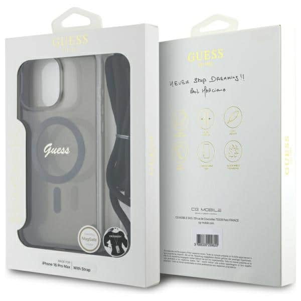 Guess Crossbody Cord Script MagSafe - θήκη για Apple iPhone 16 Pro - Μαύρο - Image 7