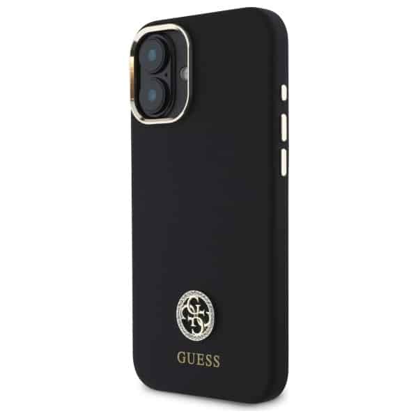 Guess Silicone Logo Strass 4G - θήκη για Apple iPhone 16 - Μαύρο - Image 2