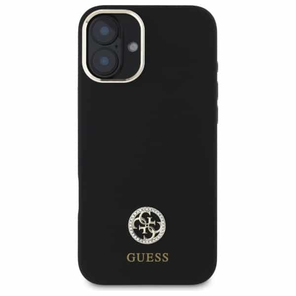 Guess Silicone Logo Strass 4G - θήκη για Apple iPhone 16 - Μαύρο - Image 3