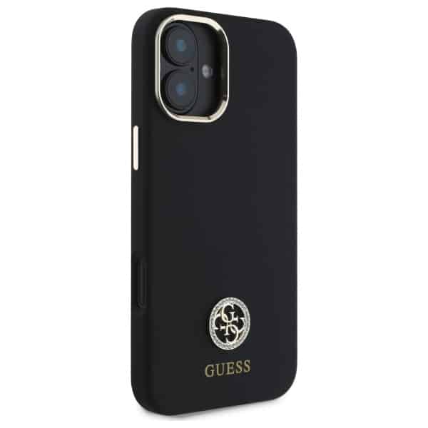 Guess Silicone Logo Strass 4G - θήκη για Apple iPhone 16 - Μαύρο - Image 4