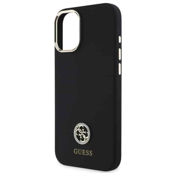 Guess Silicone Logo Strass 4G - θήκη για Apple iPhone 16 - Μαύρο - Image 6