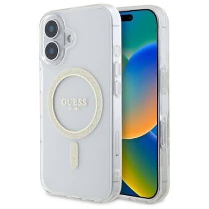 Guess IML Glitter Circle MagSafe - θήκη για Apple iPhone 16 Plus - Διάφανο