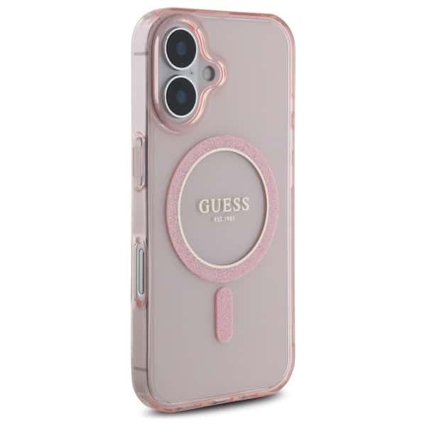 Guess IML Glitter Circle MagSafe - θήκη για Apple iPhone 16 - Ροζ - Image 4