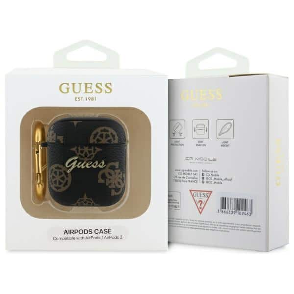 Guess GUA2PG4GPK AirPods 1/2 cover μαύρο/black 4G Hook - Image 3