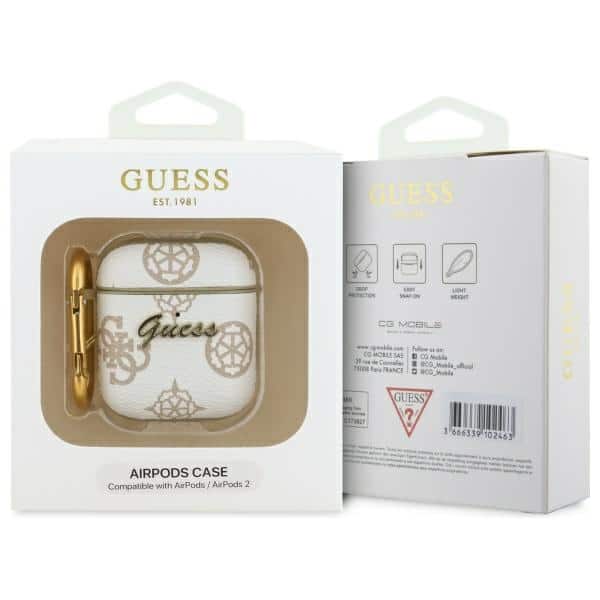 Guess GUA2PG4GPH AirPods 1/2 cover biały/white 4G Hook - Image 3