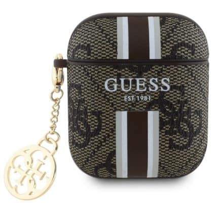 Guess GUA2P4RPSW AirPods 1/2 cover        καφέ/brown 4G Printed Stripes Charm