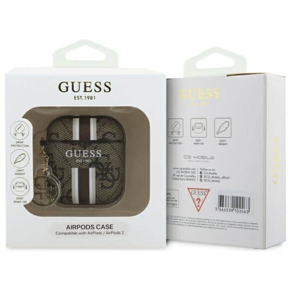 Guess GUA2P4RPSW AirPods 1/2 cover καφέ/brown 4G Printed Stripes Charm - Image 3