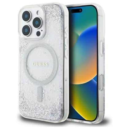 Guess Resin Gradient Glitter MagSafe - θήκη για Apple iPhone 16 Pro - Διάφανο
