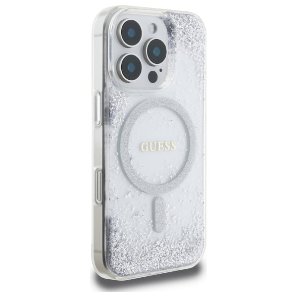 Guess Resin Gradient Glitter MagSafe - θήκη για Apple iPhone 16 Pro - Διάφανο - Image 4