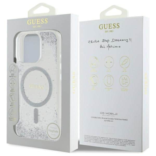 Guess Resin Gradient Glitter MagSafe - θήκη για Apple iPhone 16 Pro - Διάφανο - Image 8