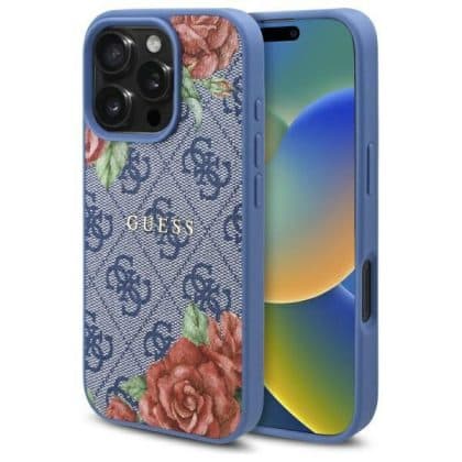 Guess 4G Flowers - θήκη για Apple iPhone 16 Pro Max - Μπλε