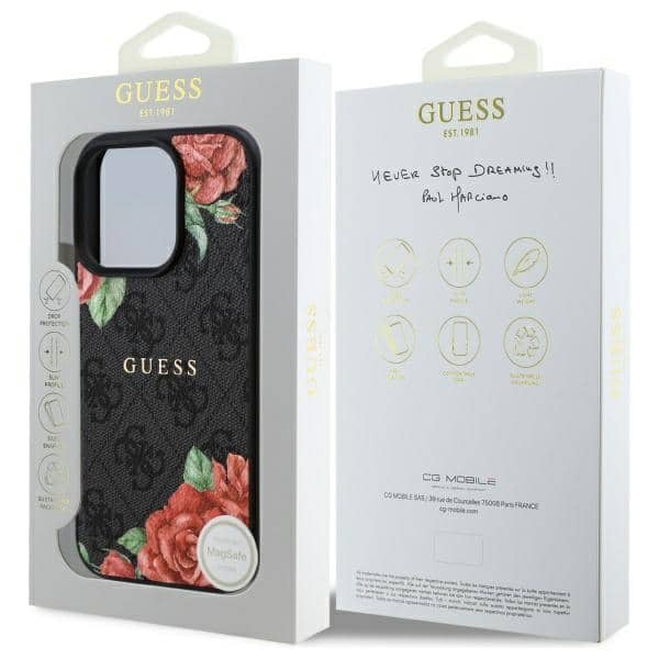 Guess 4G Flowers Print - θήκη για Apple iPhone 16 Pro Max - Μαύρο - Image 8