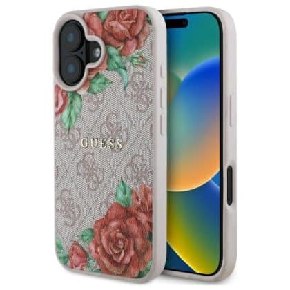 Guess 4G Flowers Print - θήκη για Apple iPhone 16 - Ροζ