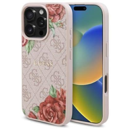 Guess 4G Flowers - θήκη για Apple iPhone 16 Pro - Ροζ