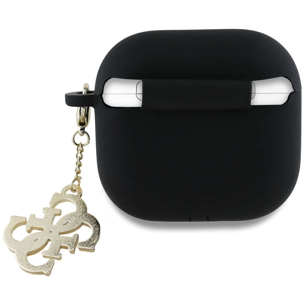 Guess GUA4LECG4K θήκη AirPods 4 μαύρη/black Silicone 4G Charm - Image 2