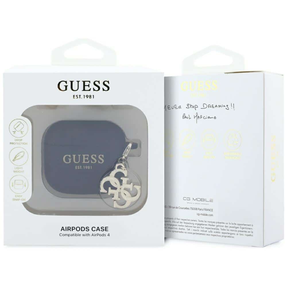 Guess GUA4LECG4K θήκη AirPods 4 μαύρη/black Silicone 4G Charm - Image 3