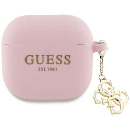 Guess GUA4LECG4P AirPods 4 cover          ροζ/pink Silicone 4G Charm
