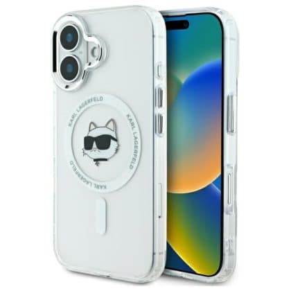 Karl Lagerfeld IML Metal Choupette Head MagSafe - θήκη για Apple iPhone 16 Plus - Λευκό
