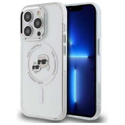 Karl Lagerfeld IML Metal Karl&Choupette Head MagSafe - θήκη για Apple iPhone 14 Pro Max - Λευκό