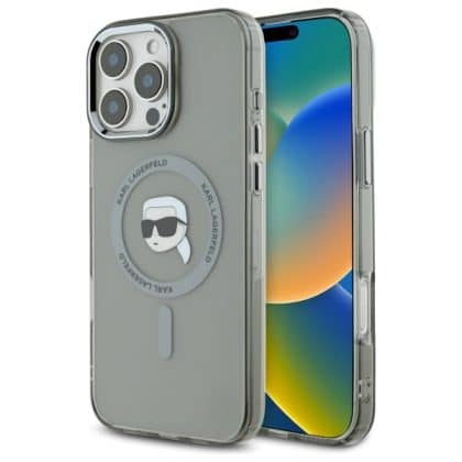 Karl Lagerfeld IML Metal Karl Head MagSafe - θήκη για Apple iPhone 16 Pro - Μαύρο