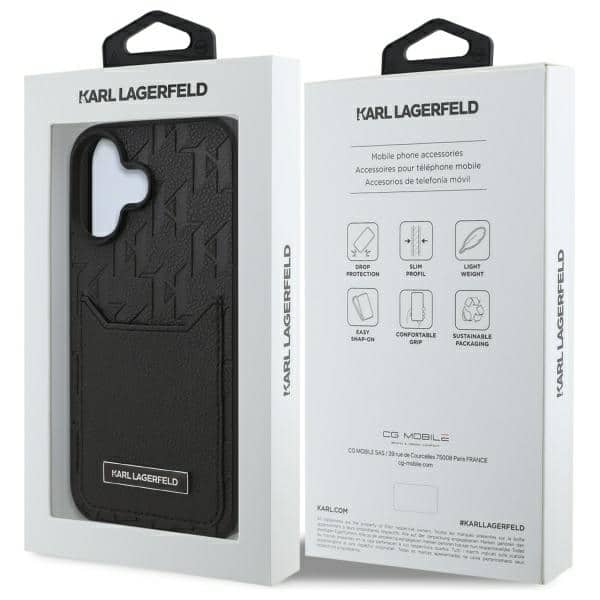 Karl Lagerfeld Cardslots Monogram - θήκη για Apple iPhone 16 - Μαύρο - Image 8