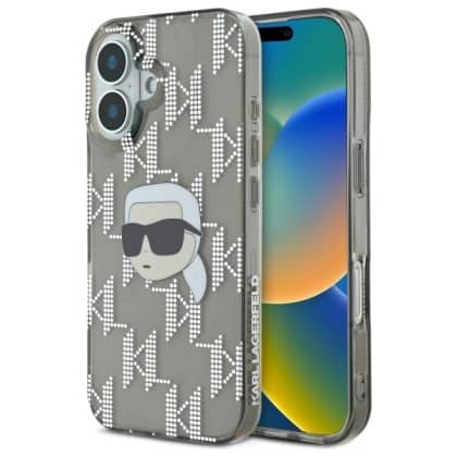 Karl Lagerfeld IML Karl Head Electroplated - θήκη για Apple iPhone 16 - Μαύρο
