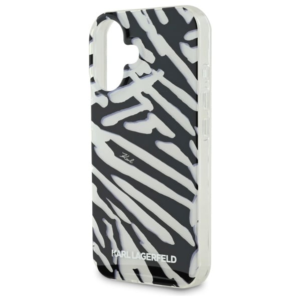 Karl Lagerfeld IML Zebra Pattern & Cord - θήκη για Apple iPhone 16 - Μαύρο - Image 5